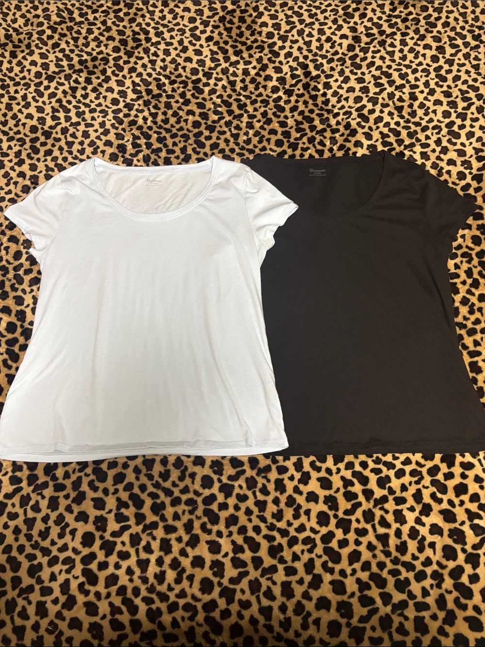 Blue & Black Scoop Neck Tee Duo - Women Tops